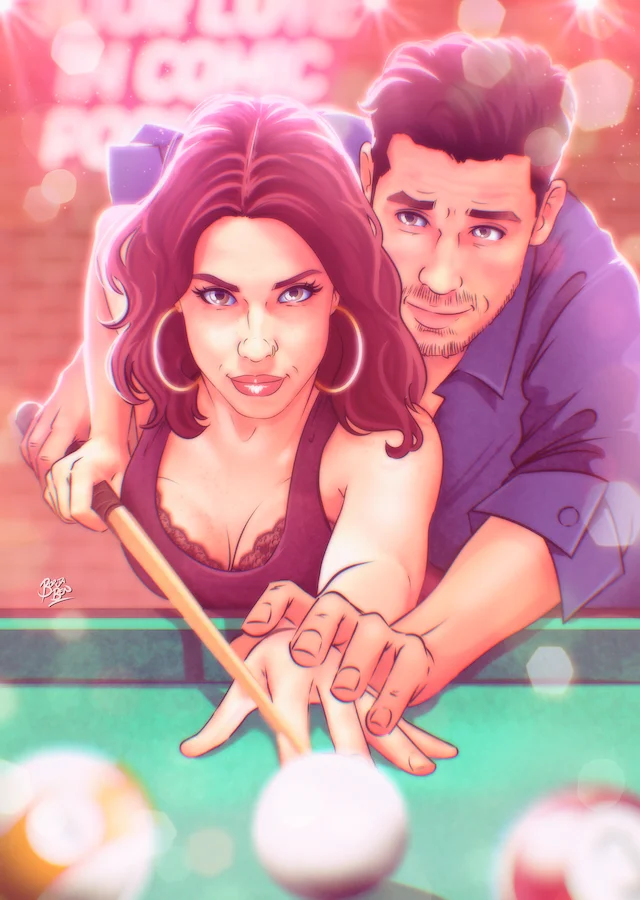 Personalized illustration - Your life in comic - Romantic Gift - Love story in comic - Hand made Art by Borja Ben